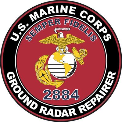 U.S.M.C. MOS 2884 Ground Radar Repairer Decal 3.8" - Red