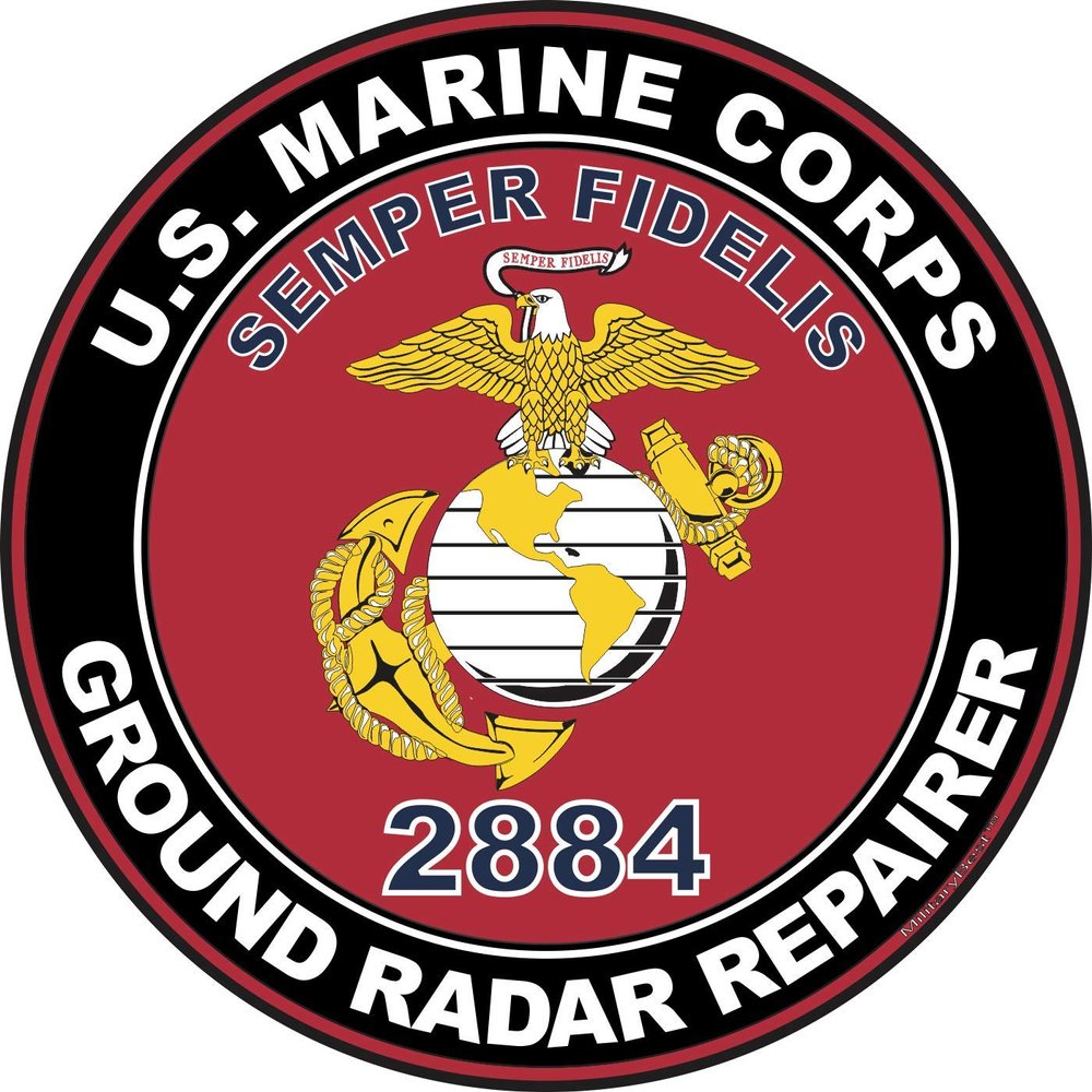 U.S.M.C. MOS 2884 Ground Radar Repairer Decal 3.8" - Red