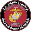 U.S.M.C. MOS 2884 Ground Radar Repairer Decal 3.8" - Red view 1
