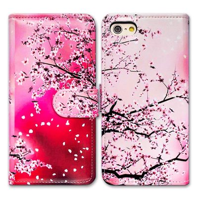 Bcov Case for iPod Touch 7/iPod Touch 6,Bcov Red Plum Blossom Wallet Flip Leather Cover Case with Credit Card ID Card Slot Holder Kickstand for iPod Touch 7/6/5