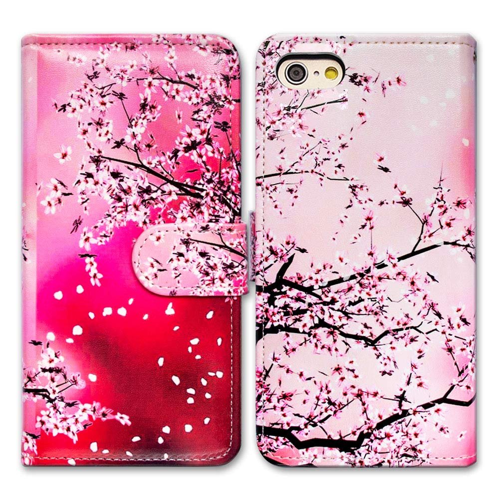 Bcov Case for iPod Touch 7/iPod Touch 6,Bcov Red Plum Blossom Wallet Flip Leather Cover Case with Credit Card ID Card Slot Holder Kickstand for iPod Touch 7/6/5