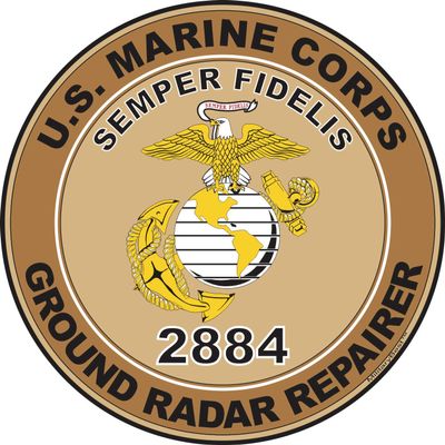 U.S.M.C. MOS 2884 Ground Radar Repairer Decal 3.8" - Desert Tan