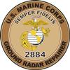 U.S.M.C. MOS 2884 Ground Radar Repairer Decal 3.8" - Desert Tan view 1
