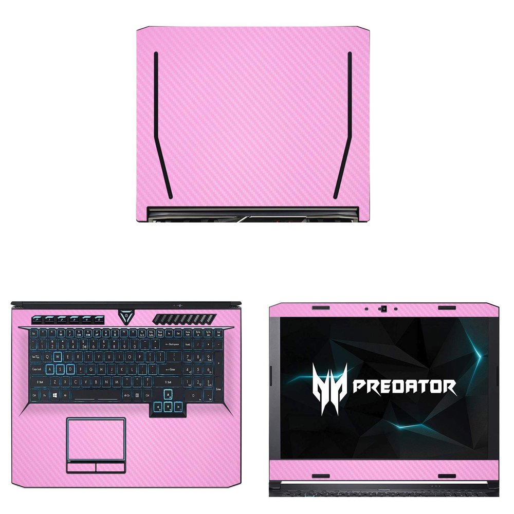 Decalrus - Protective Decal for Acer Predator Helios 500 (17.3" Screen) Laptop Pink Carbon Fiber Skin case Cover wrap CFacerPredatorHelios500_17Pink