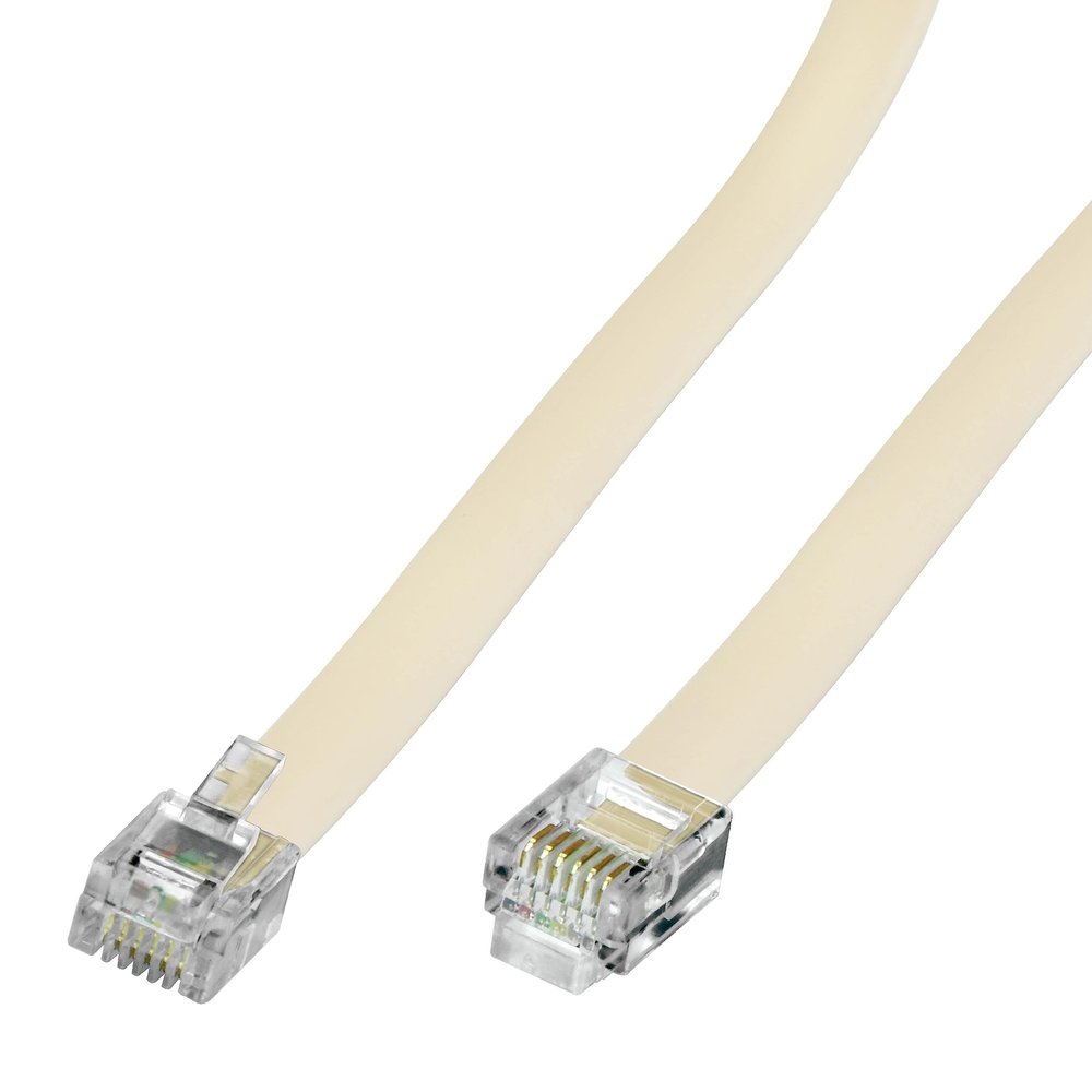 Conext Link RJ11 6P4C Modular Telephone Extension Cable Phone Cord Line Wire (100 Feet, Beige) 33221