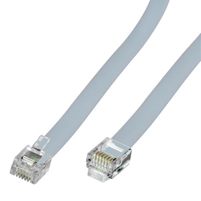 Conext Link 7 FT feet RJ11 6P6C Modular Telephone Extension Cable Phone Cord Line Wire (Grey) 33228