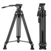Cayer BV25LH Video Tripod System, 74 inch Carbon Fiber Professional Heavy Duty Camera Tripod Kit, Twin Tube Tripod Leg with Fluid Drag Head, 2 Pan Bar Handles, Max Loading 17.6LB view 1