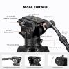 Cayer BV25LH Video Tripod System, 74 inch Carbon Fiber Professional Heavy Duty Camera Tripod Kit, Twin Tube Tripod Leg with Fluid Drag Head, 2 Pan Bar Handles, Max Loading 17.6LB view 3