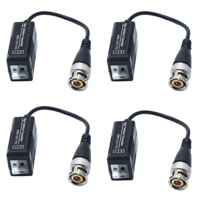 Sscon 4pcs High Definition Passive Video Transmitter for Camera System Male BNC to UTP CAT 5/5e/6 Cable
