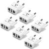 United States to Tajikistan Travel Power Adapter to Connect North American Electrical Plugs to Tajik Outlets for Cell Phones, Tablets, eReaders, and More (6-Pack, White) view 1