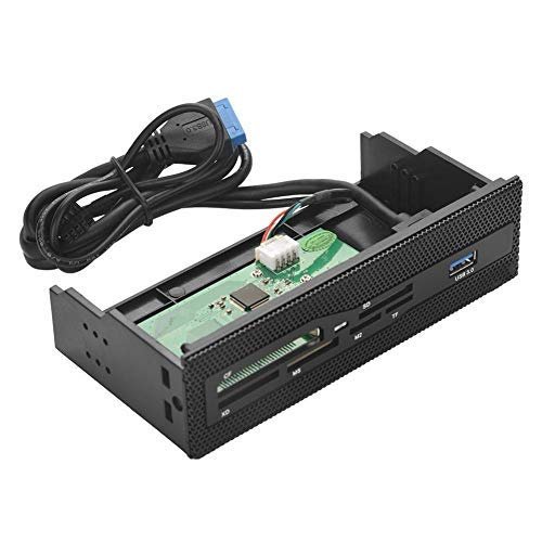 5.25 Inch Multifunction Front Panel Internal Reader,USB 3.0 Port All in one Multimedia 64G PC Dashboard Reader with 6 Plated Slots,Support M2, MS, XD, CF, TF