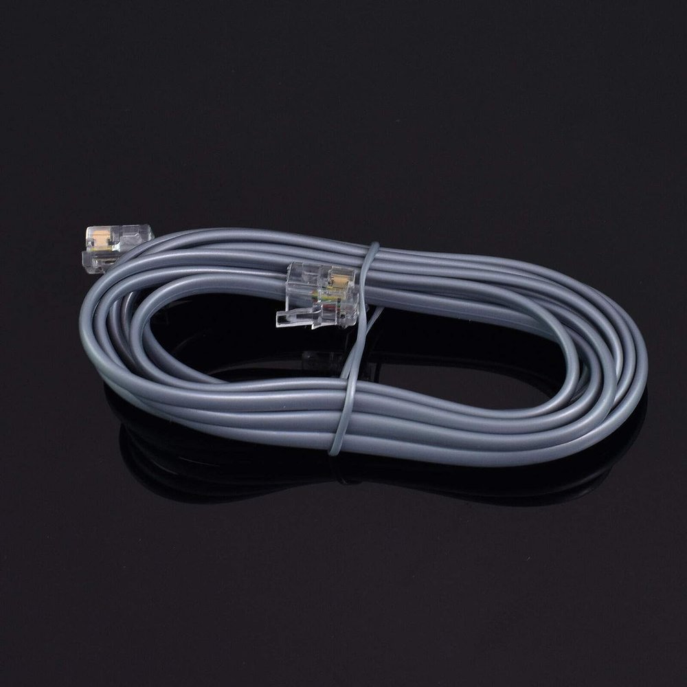 Conext Link RJ11 6P4C Modular Telephone Extension Cable Phone Cord Line Wire (50 Feet, Grey) 33218