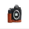 5D Mark IV Camera Case, BolinUS Handmade Genuine Real Leather Half Camera Case Bag Cover for Canon Eos 5D Mark IV Camera Bottom Opening Version + Hand Strap (LavaBrown) view 1