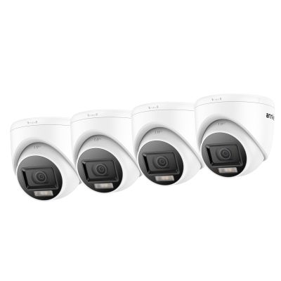 ANNKE CCTV Camera White 1080P HD TVI Add-on Surveillance Security Dome Camera, IP67 Outdoor Weatherproof Camera with Smart Color Night Vision