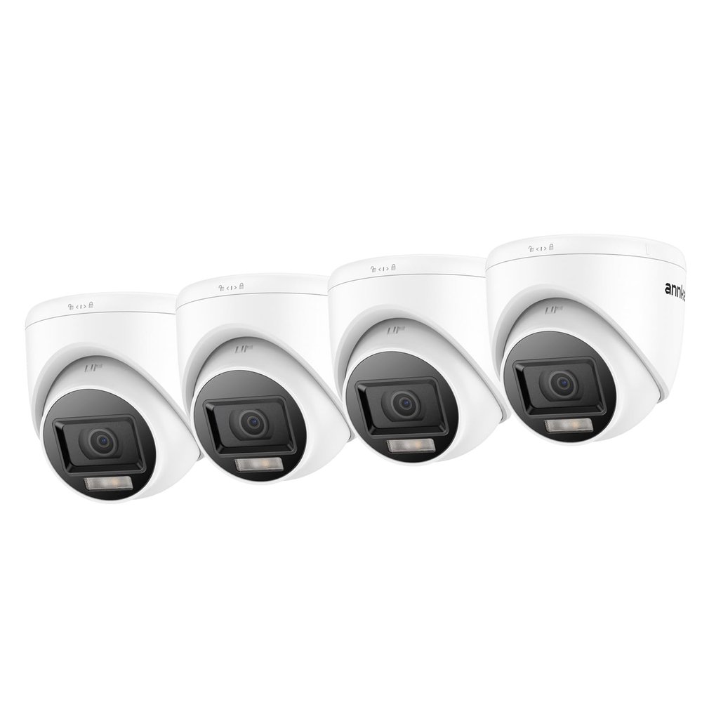 ANNKE CCTV Camera White 1080P HD TVI Add-on Surveillance Security Dome Camera, IP67 Outdoor Weatherproof Camera with Smart Color Night Vision