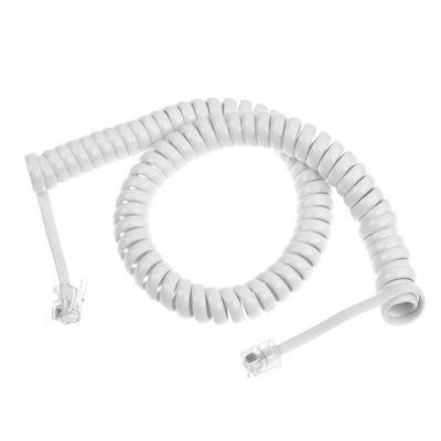 Conext Link RJ9 4P4C Modular Telephone Handset Cable Receiver Coil Cord Wire (10 Feet, White)