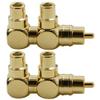 BNKENX 2PCS RCA Splitter Adapter Male to Two Female Right Angle Plug Audio Video Connector Copper Gold Plated AV Splitter view 1