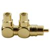 BNKENX 2PCS RCA Splitter Adapter Male to Two Female Right Angle Plug Audio Video Connector Copper Gold Plated AV Splitter view 4