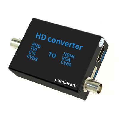 BNC to HDMI Video Signal Converter, 4-in-1 Composite CVBS AHD TVI CVI Adapter Supporting VGA for Camera/DVR/CCTV Security System