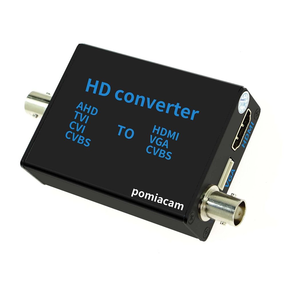 BNC to HDMI Video Signal Converter, 4-in-1 Composite CVBS AHD TVI CVI Adapter Supporting VGA for Camera/DVR/CCTV Security System