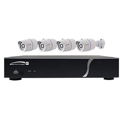 SPECO Technologies | ZIPT84B2 Digital Video Recorder and Camera Kit, 8-Channel Video Input, 4 HD-TVI 1080p Resolution IR Bullet Camera, 28 LED, H.264, NTSC/PAL Frame, 12 VDC, 5A, 2 TB
