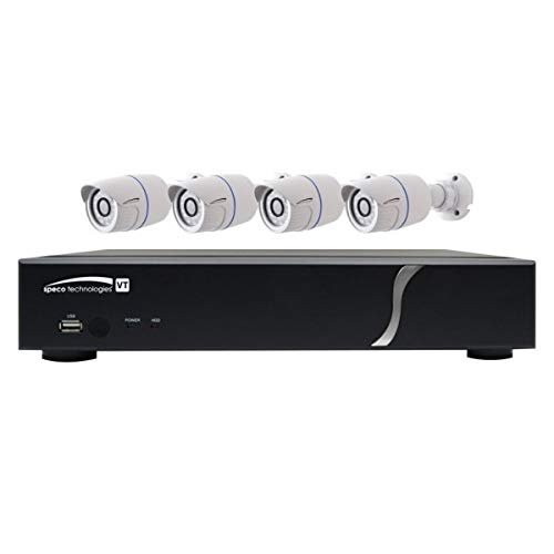 SPECO Technologies | ZIPT84B2 Digital Video Recorder and Camera Kit, 8-Channel Video Input, 4 HD-TVI 1080p Resolution IR Bullet Camera, 28 LED, H.264, NTSC/PAL Frame, 12 VDC, 5A, 2 TB