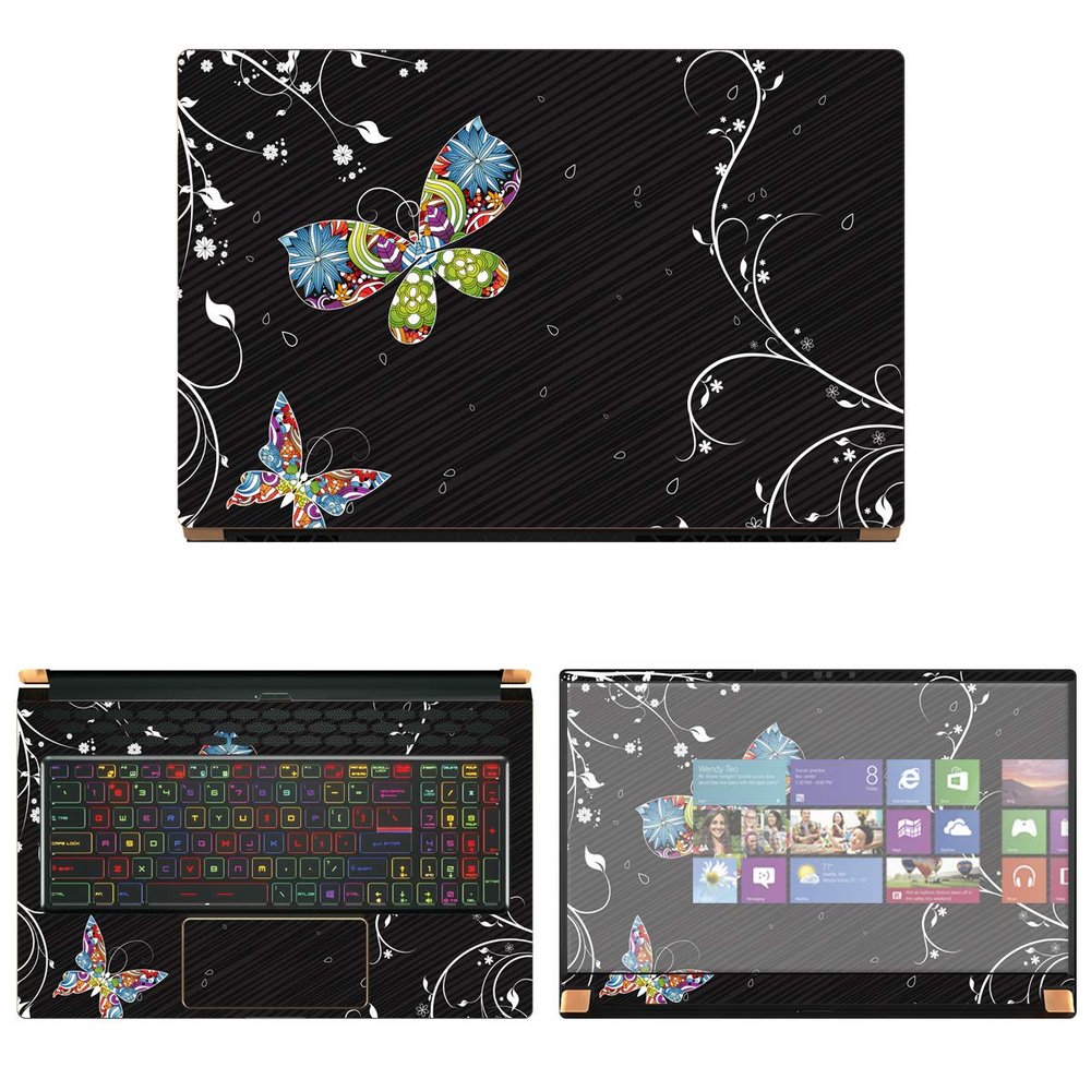 Decalrus - Protective Decal Butterfly Skin Sticker for MSI GS75 Stealth (17.3" Screen) case Cover wrap MSgs75_17-3