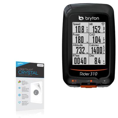 BoxWave Screen Protector Compatible with Bryton Rider 310 - ClearTouch Crystal (2-Pack), HD Film Skin - Shields from Scratches