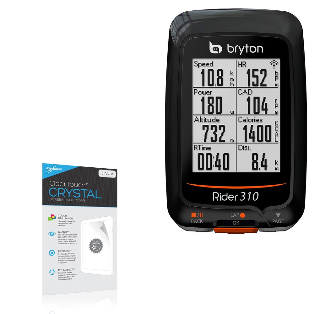 BoxWave Screen Protector Compatible with Bryton Rider 310 - ClearTouch Crystal (2-Pack), HD Film Skin - Shields from Scratches