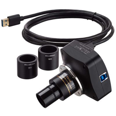 AmScope 3.1MP Global-shutter Low-light USB3.0 C-mount Microscope Camera with Calibration Slide