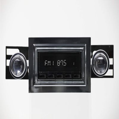 Retro Manufacturing Long Beach Radio with Black Face and Pushbuttons, Bezel & Knobs Kit LB-M4-121-08-77