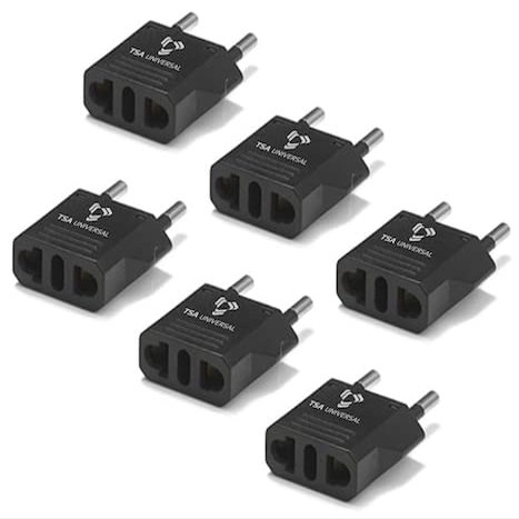 United States to Republic of the Congo (Brazzaville) Travel Power Adapter to Connect North American Electrical Plugs to Congolese outlets for Phones, Tablets, eReaders, and More (6-Pack, Black)