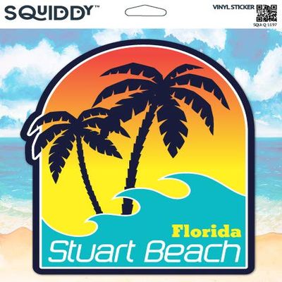 Squiddy Stuart Beach Florida - Vinyl Sticker Decal for Phone, Laptop, Water Bottle (3" high)