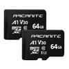 ARCANITE 2-Pack 64GB microSDXC Memory Card - A1, UHS-I U3, V30, 4K, C10, MicroSD, Optimal Read speeds up to 90 MB/s view 1