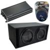 Harmony Audio HA-ML151 Bundle with 2X15VMBASS Universal Dual 15" Slot Ported Sub Box Enclosure HA-AK0 Install Kit 46CXA18001 Mono Class D 1800W RMS Amp Monolith 1600W RMS Dual 1 Ohm Subwoofers view 1