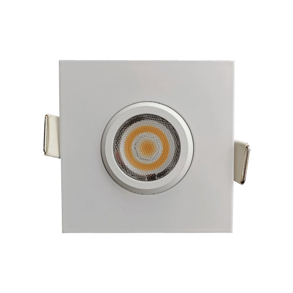 Goodlite 2-Inch Square White Recessed Gimbal Adjustable Swivel Eyeball LED Light, Selectable Color Temperature 27K-30K-35K-41K-50K, 5W, 500 Lumens, 120V, Dimmable, ETL, 1ct. (G-19839)