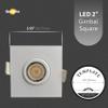 Goodlite 2-Inch Square White Recessed Gimbal Adjustable Swivel Eyeball LED Light, Selectable Color Temperature 27K-30K-35K-41K-50K, 5W, 500 Lumens, 120V, Dimmable, ETL, 1ct. (G-19839) view 3