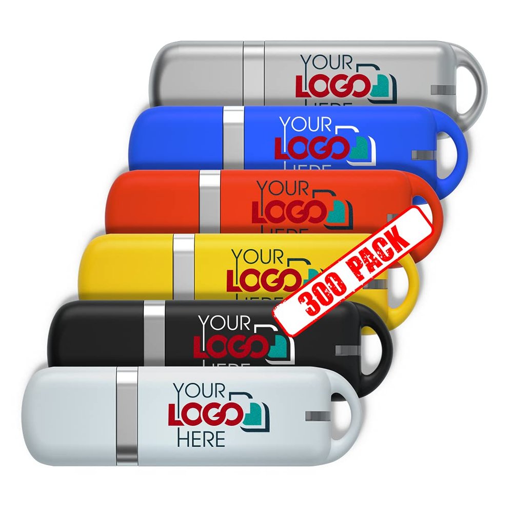 Possibox Custom Promotional USB Flash Drive 512MB Printed with Your Logo - as Campaign Gift Bulk - 300 Pack