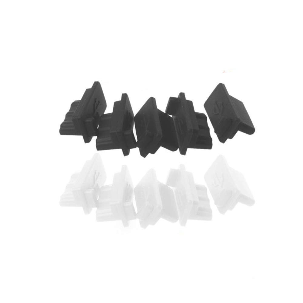 10PCS USB Dust Plug Charger Port Cover Cap Female Jack Interface Universal Silicone Dustproof Protector for Tablet PC Notebook Laptop