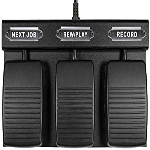 ECS Dictation USB Foot Pedal, Hands Free 3 Button Pedals for Medical Applications