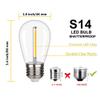 EMITTING 15 Pack Shatterproof S14 Replacement Light Bulbs 1W S14 LED Bulbs, Warm White 2200K, Outdoor String Lights Vintage LED Light Bulbs, E26 Base Edison Plastic Bulbs. view 2