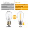 EMITTING 15 Pack Shatterproof S14 Replacement Light Bulbs 1W S14 LED Bulbs, Warm White 2200K, Outdoor String Lights Vintage LED Light Bulbs, E26 Base Edison Plastic Bulbs. view 4