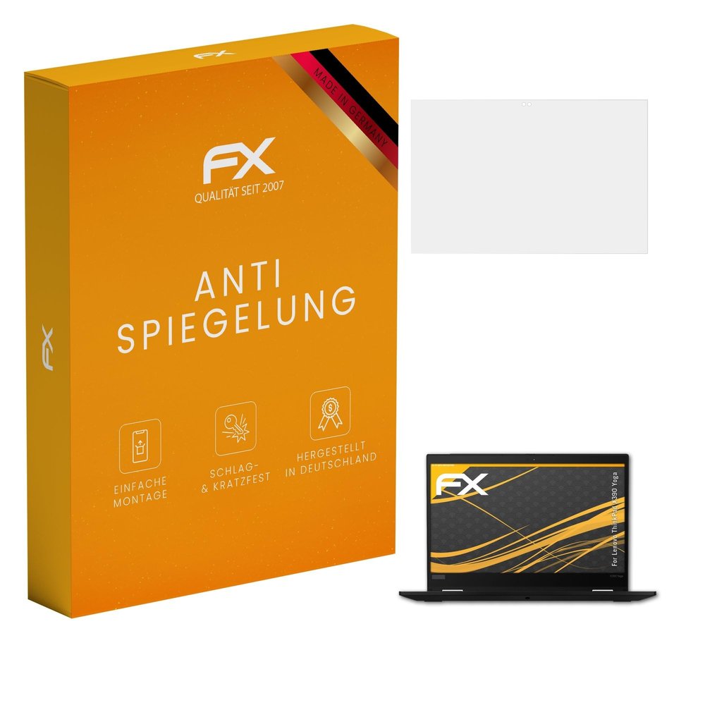 atFoliX Screen Protector compatible with Lenovo ThinkPad X390 Yoga Screen Protection Film, anti-reflective and shock-absorbing FX Protector Film (2X)