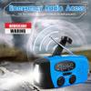 Emergency Hand Crank Radio with LED Flashlight for Emergency, AM/FM Portable Weather Radio with 2000mAh Power Bank Phone Charger, USB Charged & Solar Power for Camping, Emergency(Blue) view 2