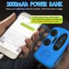 Emergency Hand Crank Radio with LED Flashlight for Emergency, AM/FM Portable Weather Radio with 2000mAh Power Bank Phone Charger, USB Charged & Solar Power for Camping, Emergency(Blue) view 3