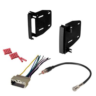 CACH KIT213 Bundle with Car Stereo Installation Kit for Mitsubishi 2008  2009 Raider  in Dash Mounting Kit, Harness, Antenna Adapter for Double Din Radio Receivers (4 Item)