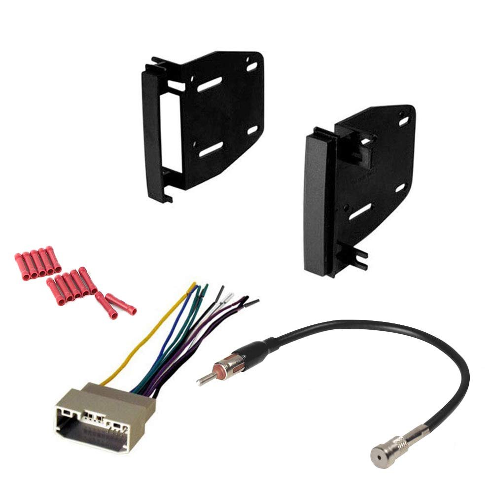 CACH KIT213 Bundle with Car Stereo Installation Kit for Mitsubishi 2008  2009 Raider  in Dash Mounting Kit, Harness, Antenna Adapter for Double Din Radio Receivers (4 Item)
