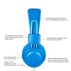 iRAG J01 Kids Headphones Foldable Stereo Tangle-Free 5ft Long Cord 3.5mm Jack Plug in Wired On-Ear Headset for iPad/Amazon Kindle Fire/Toddler/Boys/Girls/School/Laptop/Tablet(Ocean Blue) view 3
