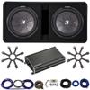 KICKER 48DCWR122 12" CompR Enclosure w/ 46CXA12001 Amplifer Grills & Install Kit view 1