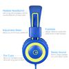 noot products Kids Headphones with Microphone K12 Stereo 5ft Long Cord with 85dB/94dB Volume Limit Wired On-Ear Headset for iPad/Amazon Kindle,Fire/Toddler/Boys/Girls/School(Blue/Lime) view 3